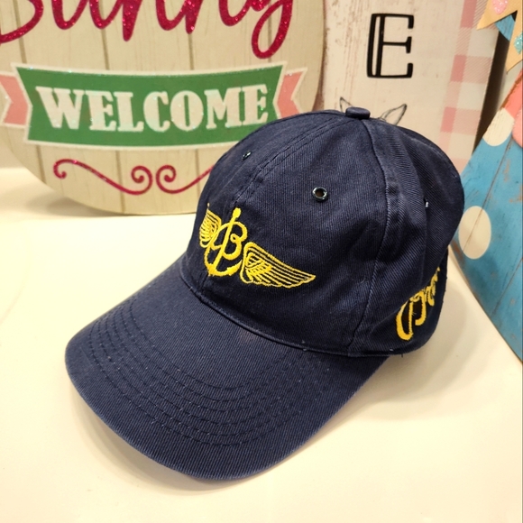 💙 Vintage Breitling Unisex Wear Cotton Adjustable Baseball Cap, Navy & Gold, OS - Picture 3 of 14